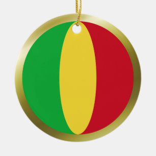 En Céramique Ornement de drapeau malien
