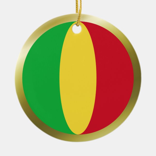 En Céramique Ornement de drapeau malien (Devant)