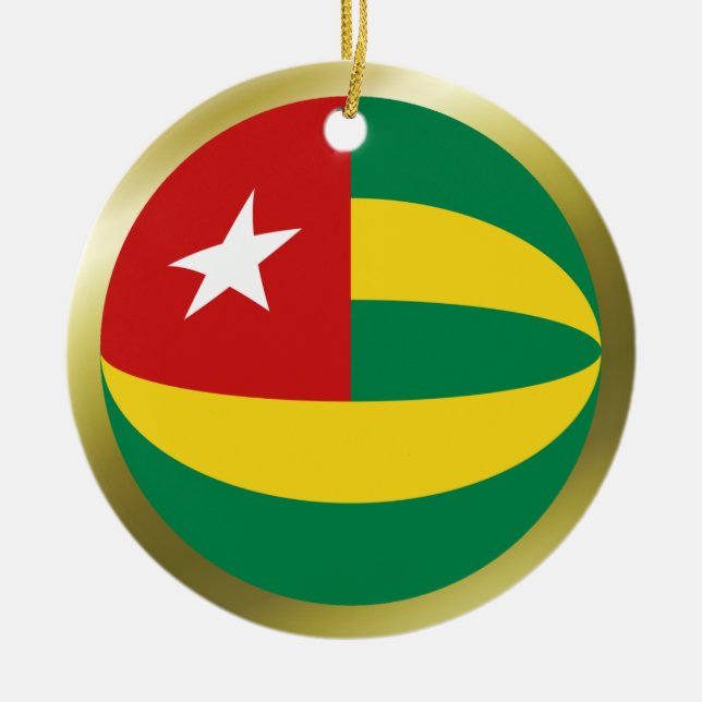 En Céramique Ornement de drapeau togolais (Devant)