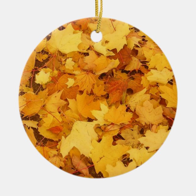 En Céramique Ornement de feuille d'automne (Devant)