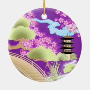 En Céramique Ornement de fille de kimono et de geisha