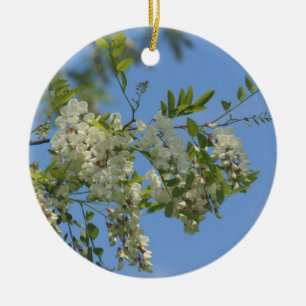 En Céramique Ornement de fleurs de criquets de printemps blanc