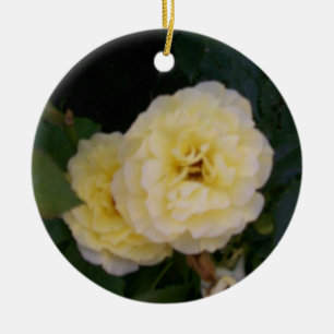 En Céramique Ornement de fleurs jaunes