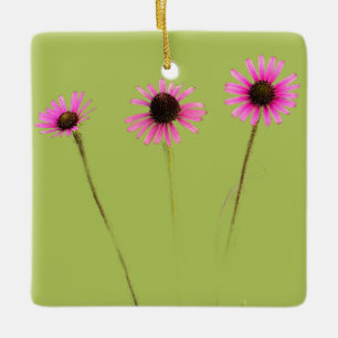 En Céramique Ornement de fleurs violettes