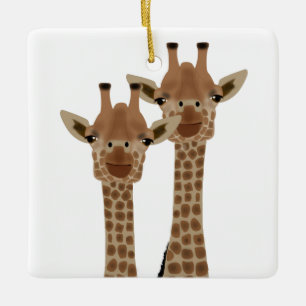 En Céramique Ornement de Giraffes