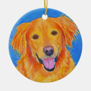 En Céramique Ornement de golden retriever - "Sydney "
