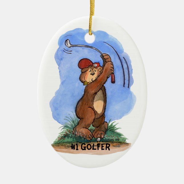 En Céramique Ornement de golfeur (Devant)