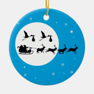 En Céramique Ornement de grossesse de Noël de JUMEAUX venant 