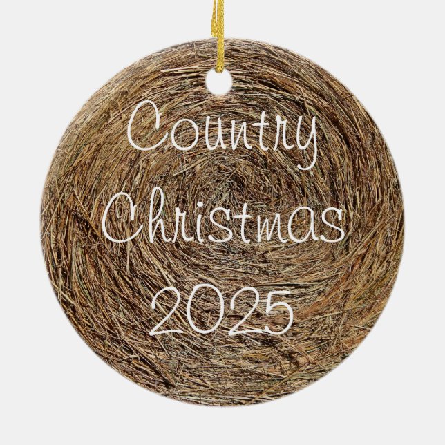 En Céramique Ornement de Hay Bale (Dos)