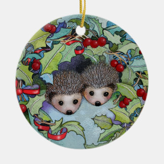 En Céramique Ornement de hérisson de Noël
