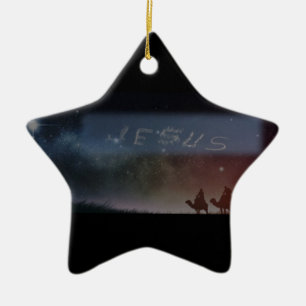En Céramique Ornement de Jésus et du Magi