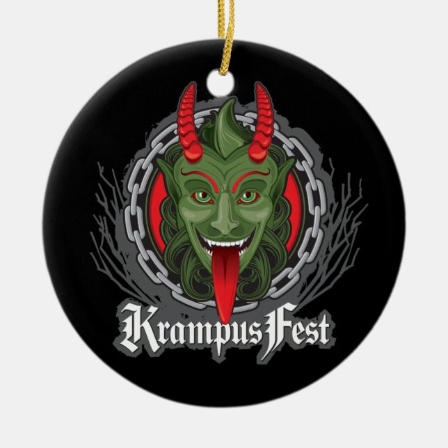 En Céramique Ornement de Krampus (Devant)