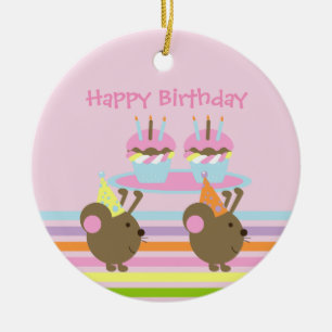 En Céramique Ornement de la fête des gâteaux d'anniversaire