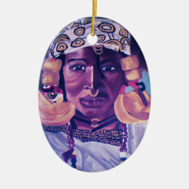 EN CÉRAMIQUE ORNEMENT DE LA REINE AFRICAINE (Devant)