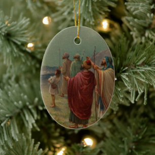 En Céramique Ornement de la scène de la Nativité vintage