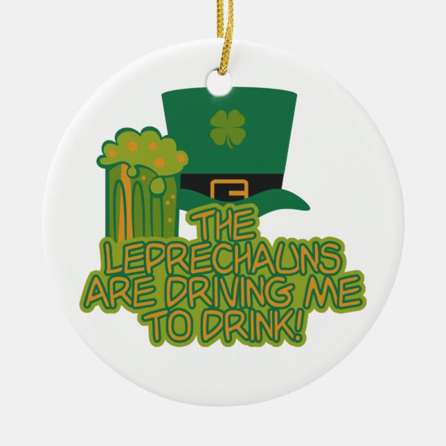 En Céramique Ornement de Leprechaun (Devant)
