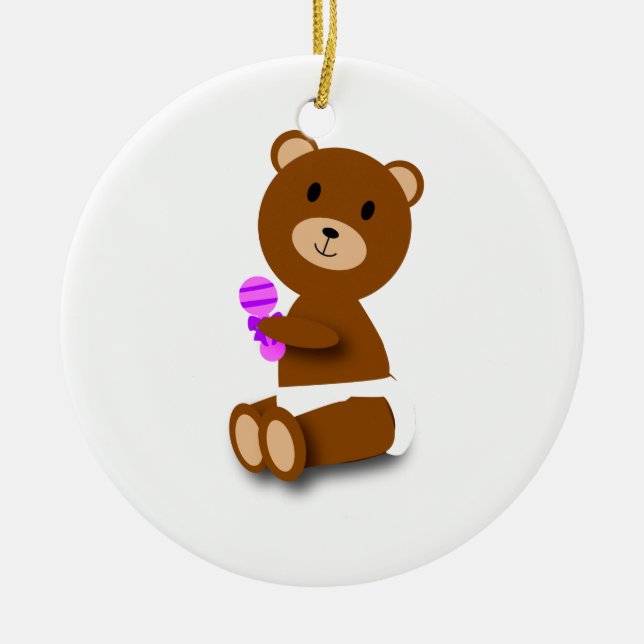 En Céramique Ornement de l'ours de bébé (Devant)