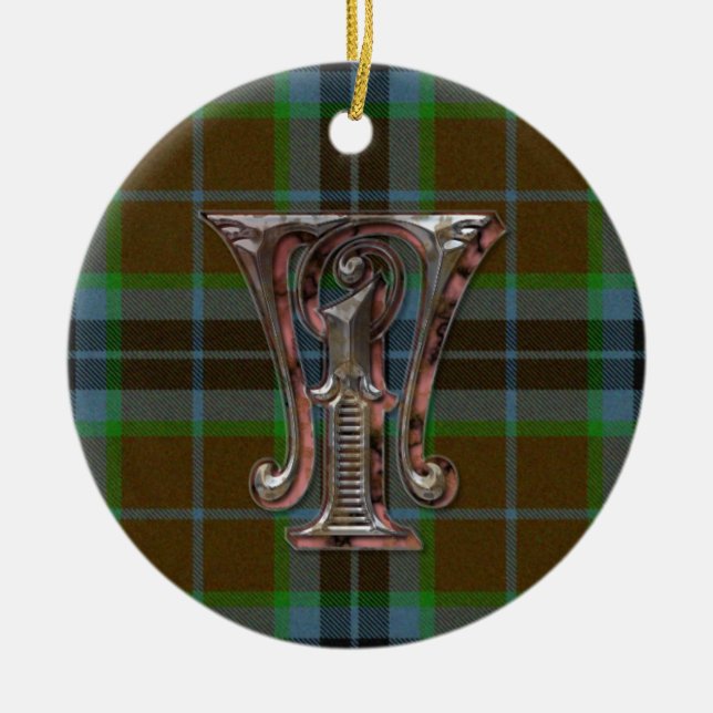 En Céramique Ornement de monogramme de plaid de Thomson (Devant)