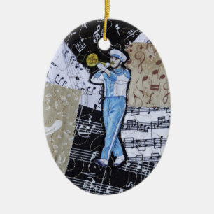 En Céramique Ornement de musique de fanfare