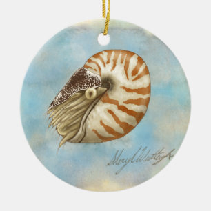 En Céramique Ornement de Nautilus d'histoire naturelle