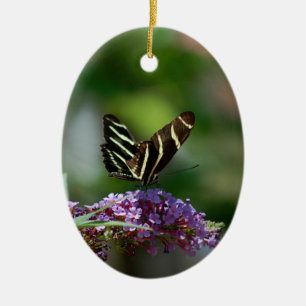 En Céramique Ornement de papillon et de fleur/tenture