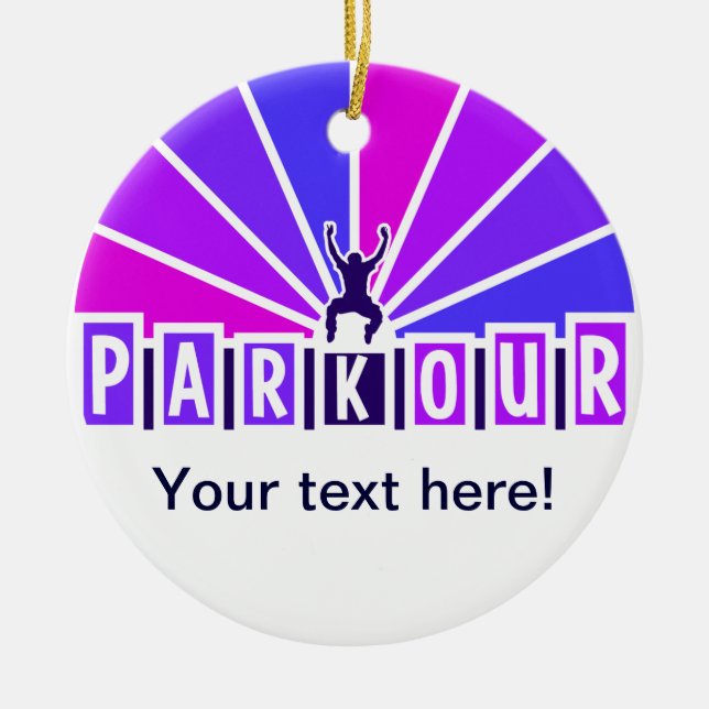 En Céramique Ornement de PARKOUR, personnaliser (Devant)