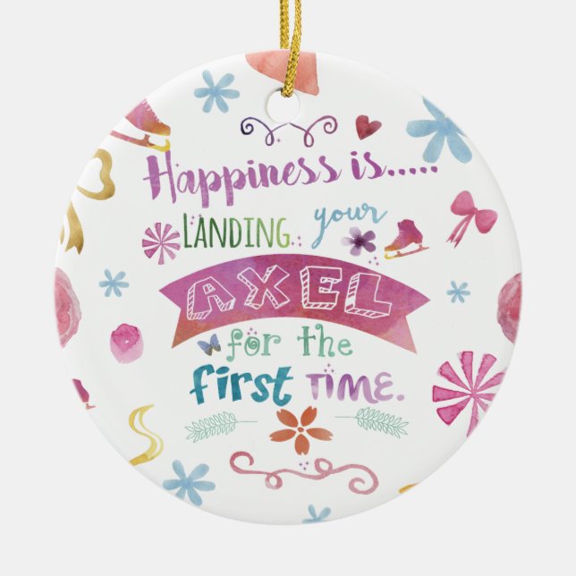 En Céramique Ornement de patinage artistique de 2016 coutumes (Devant)