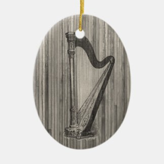 En Céramique Ornement de pendentif de gravure d'harpe