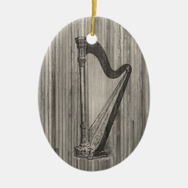 En Céramique Ornement de pendentif de gravure d'harpe (Devant)