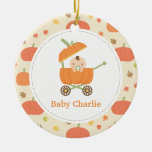 En Céramique Ornement de pépinière pour bébé chariot de citroui