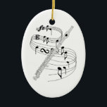 En Céramique Ornement de petite flûte<br><div class="desc">Les fabricants de musique célèbrent ! Annoncez fièrement au monde,  je jouent le piccolo !</div>