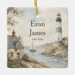 En Céramique Ornement de phare personnalisé pour petit marin