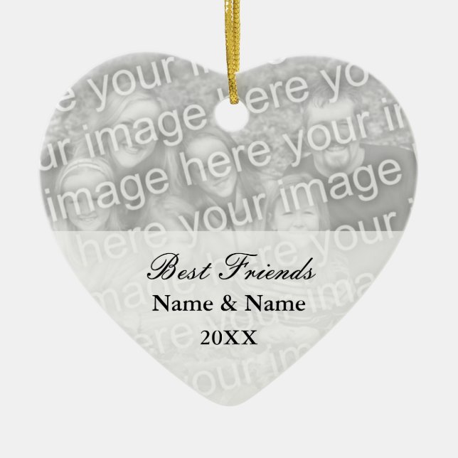 En Céramique Ornement de photo de meilleurs amis pour des (Devant)