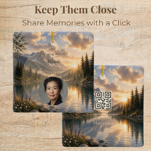 En Céramique Ornement de photo mémorial personnalisé avec code
