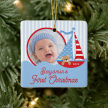 Ornement de photo pour le premier Noël de bébé voi