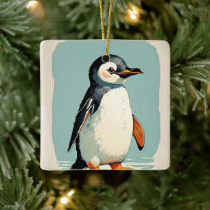 En Céramique Ornement de pingouin adorable