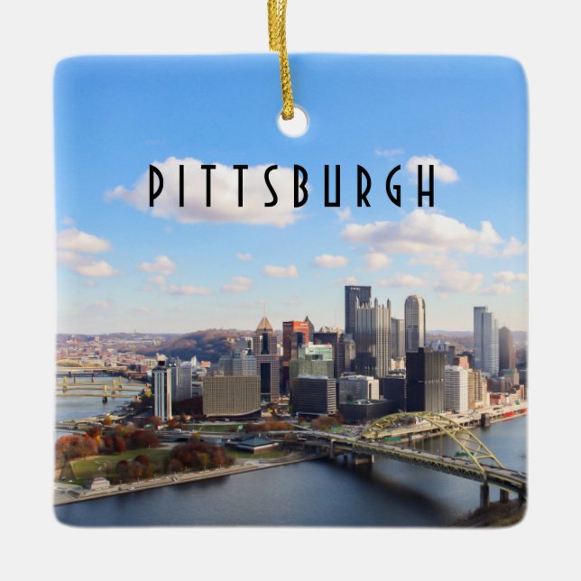En Céramique Ornement de Pittsburgh Skyline (Devant)