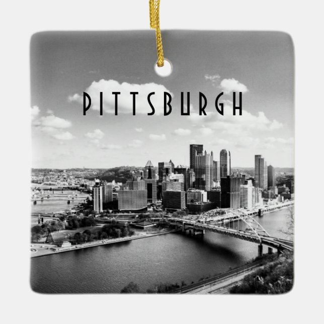 En Céramique Ornement de Pittsburgh Skyline (Devant)