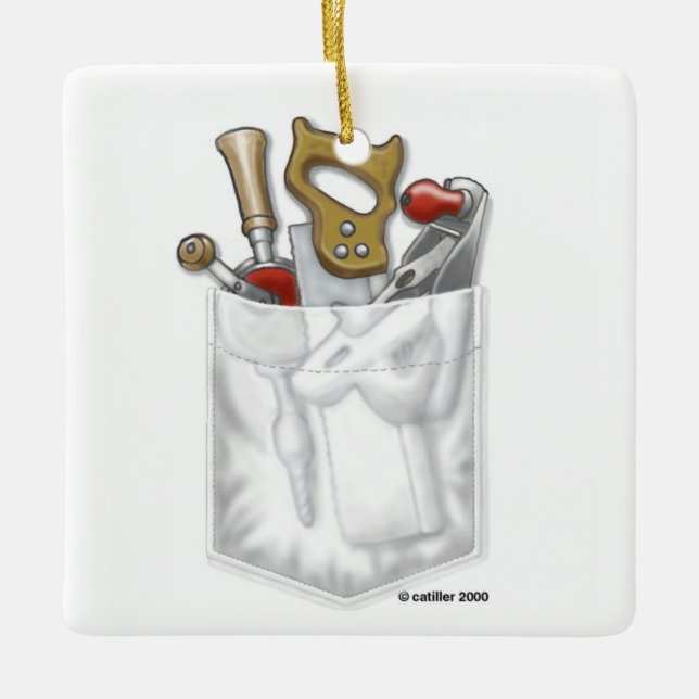 En Céramique Ornement de poche de charpentier (Devant)