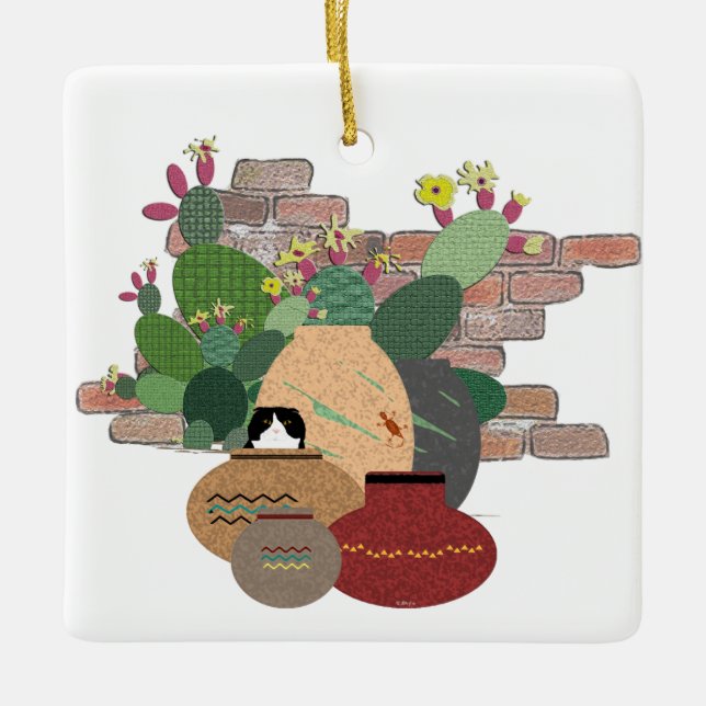 En Céramique Ornement de pots d'argile (Devant)