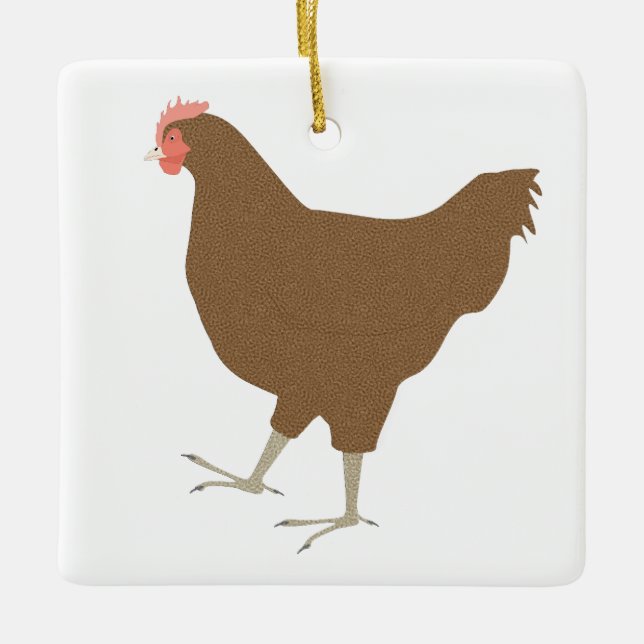 En Céramique Ornement de poulet (Devant)