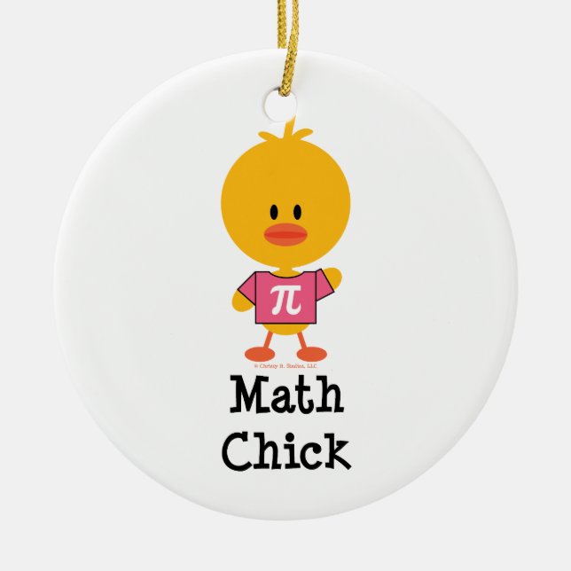 En Céramique Ornement de poussin de maths (Devant)