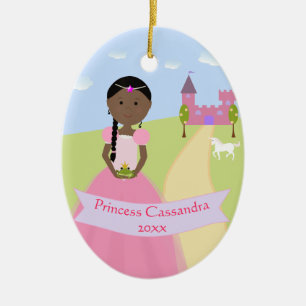 En Céramique Ornement de princesse à deux côtés personnalisé