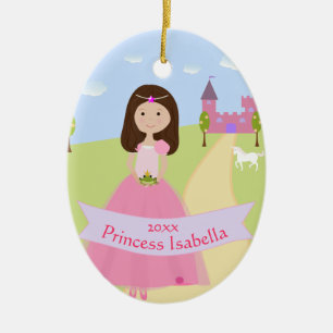 En Céramique Ornement de princesse à deux côtés personnalisé