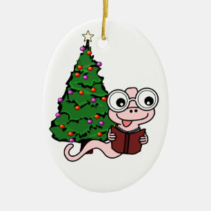 En Céramique Ornement de rat de bibliothèque de Noël
