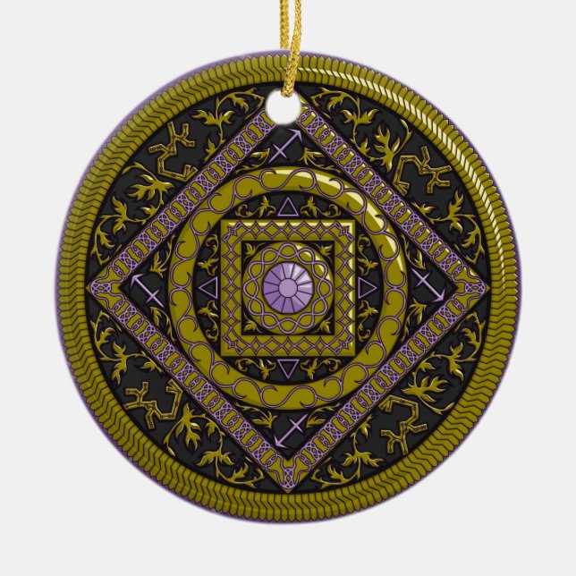 En Céramique Ornement de Sagittarius Mandala (Devant)