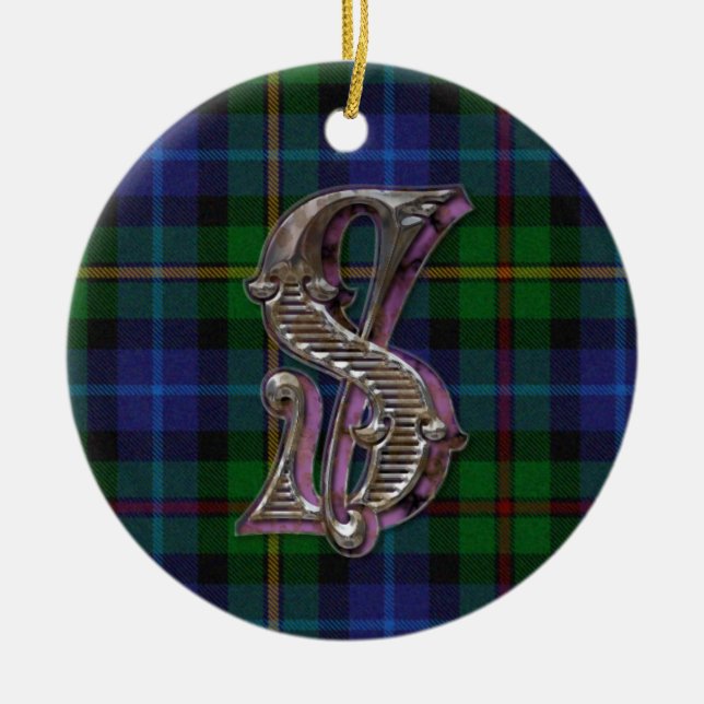En Céramique Ornement de Smith Plaid Monogramme (Devant)