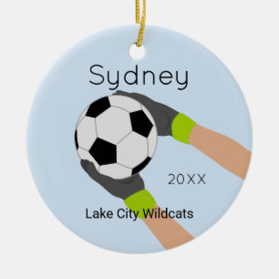 En Céramique Ornement de souvenir de gardien de but du football