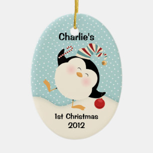 En Céramique Ornement de souvenir de Noël de pingouin de Noël