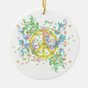 En Céramique Ornement de symbole de paix de papillon de KRW